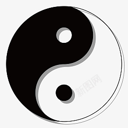 中国风投影太极图png_新图网 https://ixintu.com 黑白 中国元素 投影 太极图