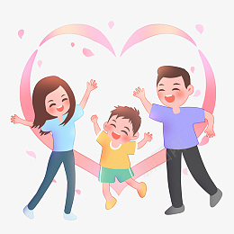 和谐爱心一家人png免抠素材_新图网 https://ixintu.com 爱心一家人 家庭 一家人 和谐家庭