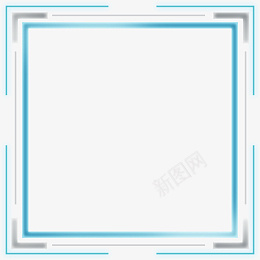 科技感蓝色二维码边框png免抠素材_新图网 https://ixintu.com 科技感 蓝色 边框 二维码