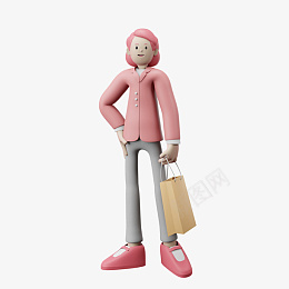C4D人物手提袋女性png免抠素材_新图网 https://ixintu.com C4D 人物 手提袋 女性
