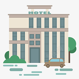 卡通风城市高级酒店png免抠素材_新图网 https://ixintu.com 办公大楼 高层建筑 休闲 公寓 服务 楼盘 汽车 矢量 绿化 都市