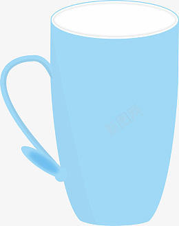 蓝色水杯陶瓷png免抠素材_新图网 https://ixintu.com 水杯 天空色 练习 留念