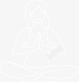 手绘卡通瑜伽线稿png免抠素材_新图网 https://ixintu.com 瑜伽 线稿 运动 卡通