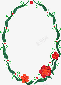 绿色花朵植物装饰边框png免抠素材_新图网 https://ixintu.com 绿色 花朵 植物 边框