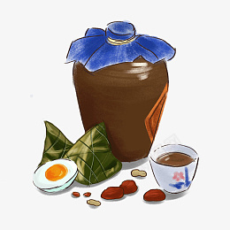 国潮风端午节雄黄酒png免抠素材_新图网 https://ixintu.com 国潮风 端午节 雄黄酒 粽子咸鸭蛋