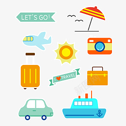 卡通旅行箱贴纸png免抠素材_新图网 https://ixintu.com 卡通 合集 旅游 旅行 贴纸
