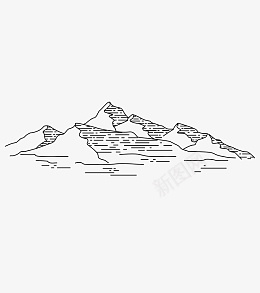 简约线条山脉背景png免抠素材_新图网 https://ixintu.com 写意山 场景 山峦 山脉 简约 线条 群山 远山 山