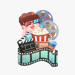 看电影吃爆米花png免抠素材_新图网 https://ixintu.com 看 电影 吃 爆米花