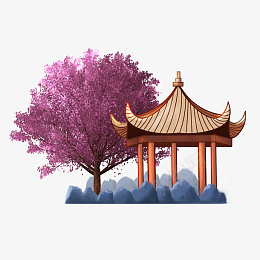 国风凉亭桃花素材png免抠素材_新图网 https://ixintu.com 古风 古建筑 凉亭 楼阁