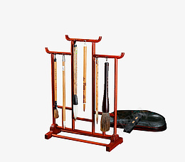 毛笔笔架砚台png免抠素材_新图网 https://ixintu.com 毛笔 笔架 砚台 产品实物 文房四宝