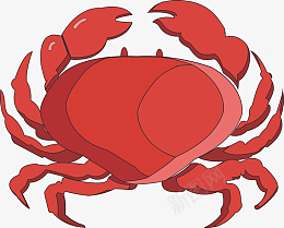 红色螃蟹卡通插画png免抠素材_新图网 https://ixintu.com 螃蟹 红色 大闸蟹 海边 河蟹
