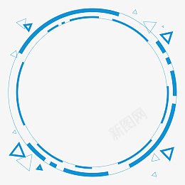 天空蓝科技线条圆框png免抠素材_新图网 https://ixintu.com 科技圆环 蓝色科技 三角形 天空蓝 科技蓝 三角 极简 漂浮 简约 蓝色