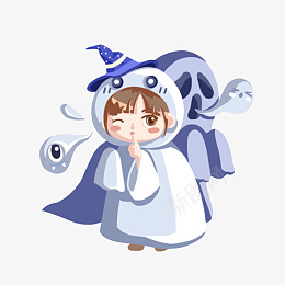 万圣节小鬼魂png免抠素材_新图网 https://ixintu.com 万圣节 素材 卡通 手绘