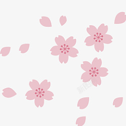 粉色散落小清新樱花花瓣素材