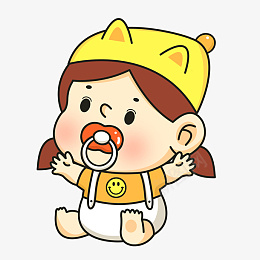 女婴儿宝宝手舞足蹈插画png免抠素材_新图网 https://ixintu.com 卡通手绘 双马尾 女婴儿 女宝宝 新幼儿 矢量图 免抠 宝贝 帽子 笑脸 金色 黄色