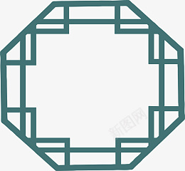 绿色花纹对称窗框png免抠素材_新图网 https://ixintu.com 绿色 花纹 对称 窗框