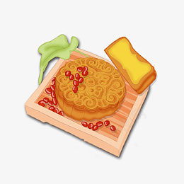 盘子里的月饼手绘月饼绿叶png免抠素材_新图网 https://ixintu.com 月饼 手绘 绿叶 盘子