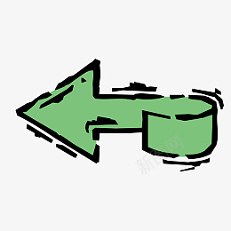 矢量绿色彩绘弯折箭号ai免抠素材_新图网 https://ixintu.com 矢量 绿色 彩绘 弯折 箭号