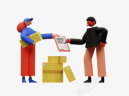 3D签收快递png免抠素材_新图网 https://ixintu.com 3D 签收快递 人物 卡通
