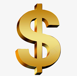 几个金钱符号png免抠素材_新图网 https://ixintu.com 货币 美元 符号 金色