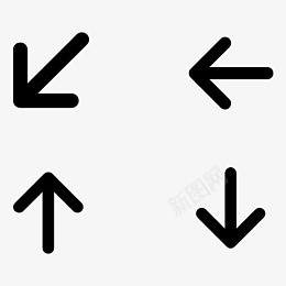 黑色简笔向下向上箭头png免抠素材_新图网 https://ixintu.com 向上箭头 箭头方向 剪影 向下 常用 指向 简笔 箭头 线性 黑色