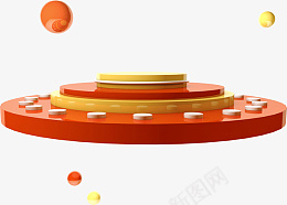 c4d展台立体png免抠素材_新图网 https://ixintu.com 立体 展台 橙色 c4d