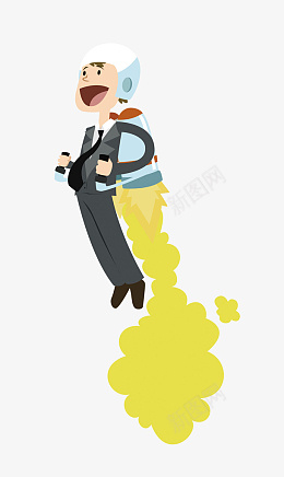 卡通插画人物飞翔png免抠素材_新图网 https://ixintu.com 卡通 插画 起飞 飞翔