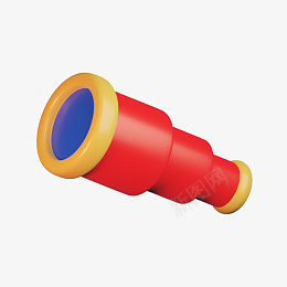 C4D立体3D模型卡通望远镜png_新图网 https://ixintu.com C4D 立体 3D模型 卡通