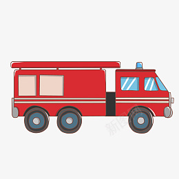卡通手绘消防工具消防车插画png免抠素材_新图网 https://ixintu.com 国际消防安全日 消防车插画 消防工具 红色的车 消防日 卡车 消防