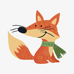 卡通手绘狐狸素材图标