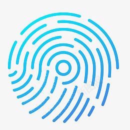 蓝色的卡通指纹图标png免抠素材_新图网 https://ixintu.com 安全图标 手机图标 手纹图标 指纹图标 网页图标 蓝色渐变 指纹 蓝色