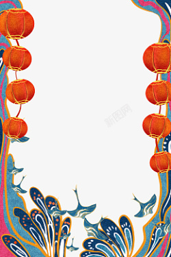 中式国潮风海报边框PNG素材