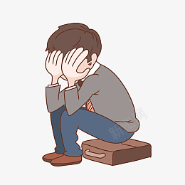 忧郁症自闭症男孩png免抠素材_新图网 https://ixintu.com 心理疾病 孤独症 忧郁症 抑郁症