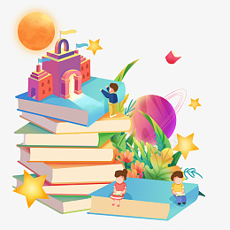 梦幻创意开学季png免抠素材_新图网 https://ixintu.com 开学季 创意开学季 书 读书