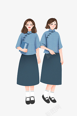 女大学生服装png免抠素材_新图网 https://ixintu.com 大学生 服装 民国 卡通