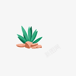 插画版百草园png免抠素材_新图网 https://ixintu.com 草 百草园 石头 草丛