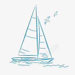 蓝色手绘通用海洋帆船装饰png免抠素材_新图网 https://ixintu.com 冲浪 划船 大海 小船 抽象 旅游 旅行 波浪 海产 海边 海风 海鲜 渔业 渔船 简洁 过海