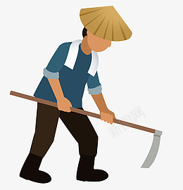春耕锄地的农民png免抠素材_新图网 https://ixintu.com 农民种田 春天 春耕 耕种 耕种画 锄地