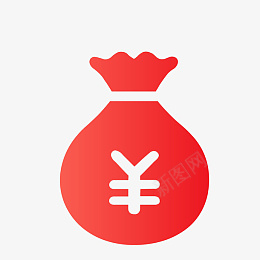 红色钱袋图标png免抠素材_新图网 https://ixintu.com 渐变图标 金融图标 钱袋图标 图标 理财 红色 钱袋
