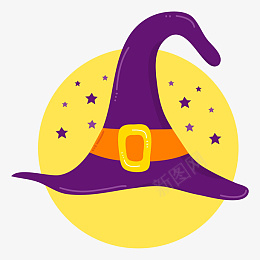 万圣节星星月亮小帽png免抠素材_新图网 https://ixintu.com 万圣节 素材 卡通 手绘