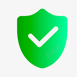 卡通绿色的盾牌图标png免抠素材_新图网 https://ixintu.com 应用图标 APP 图标 安全 渐变 盾牌 通用 防护 面性