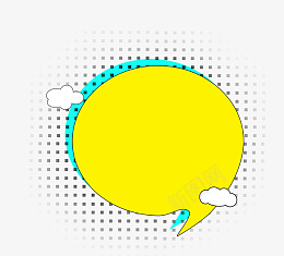 黄色逗点波点渐变漂浮标签png免抠素材_新图网 https://ixintu.com 荧光色 渐变 波点 云朵