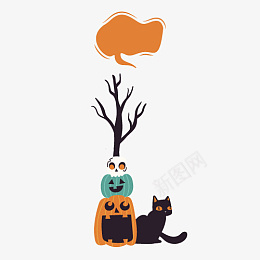 万圣节南瓜头猫咪素材ai免抠素材_新图网 https://ixintu.com 万圣节南瓜头矢量素材 万圣节 南瓜灯 矢量图 猫咪