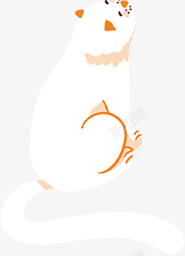 可爱有趣白色猫咪png免抠素材_新图网 https://ixintu.com 可爱 有趣 白色 猫咪