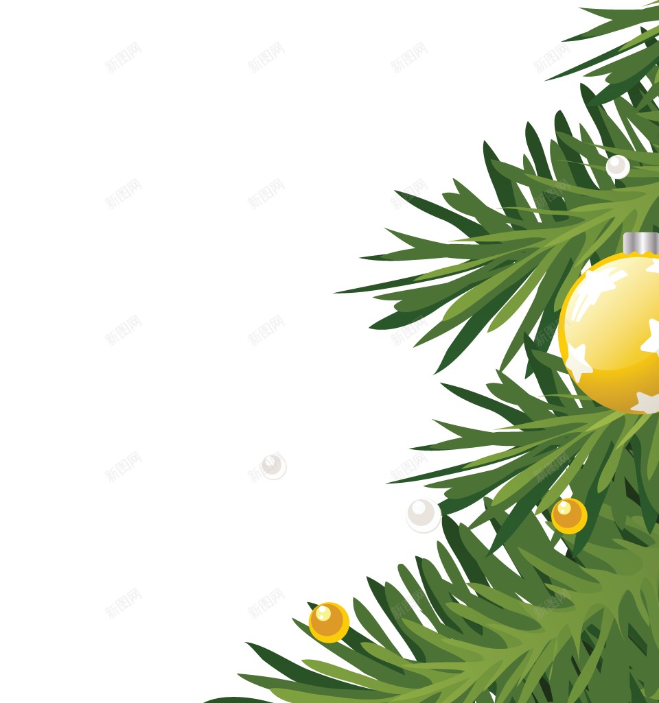 绿色圣诞树可爱的圣诞元素png免抠素材_新图网 https://ixintu.com 圣诞树 绿色 五角星 金色星星 蝴蝶结 彩球挂饰 圣诞节带金丝