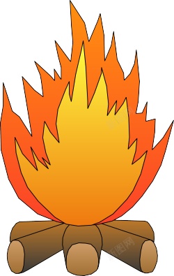 大火堆篝火柴火元素素材