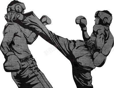 踢拳自由搏击png免抠素材_新图网 https://ixintu.com 自由搏击 踢人 踢拳