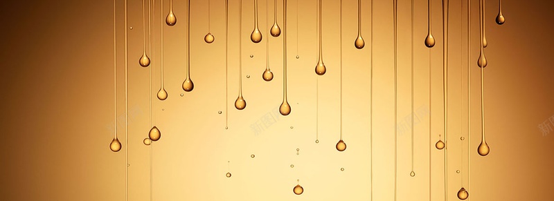 水滴psd设计背景_新图网 https://ixintu.com 水滴 水珠 海报banner 液体 精华 纹理 质感 金色 黄色
