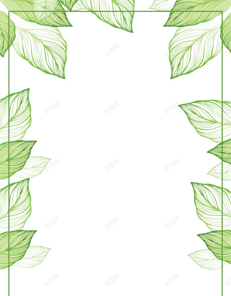 叶子展架背景psd设计背景_新图网 https://ixintu.com 健康 安全 绿叶 背景框