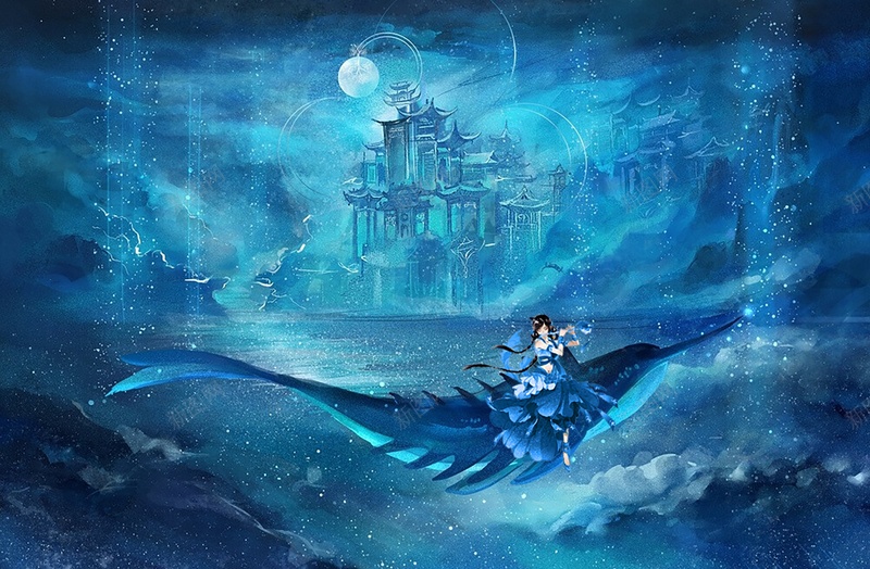 海的另一个世界jpg设计背景_新图网 https://ixintu.com 奇幻 海 云 女 蓝 梦幻 景 海底的另一边